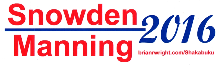 Snowden and Manning in 2016 bumper sticker