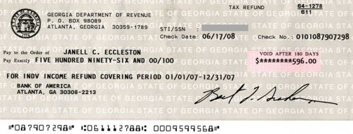 Georgia Tax Rebate Check