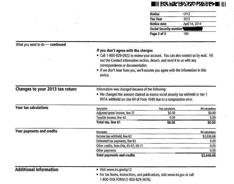 Federal 2013 refudn notice 2